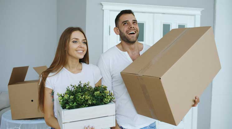 Couple Moving in to new house