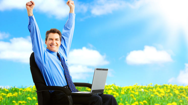 Man working outside in field