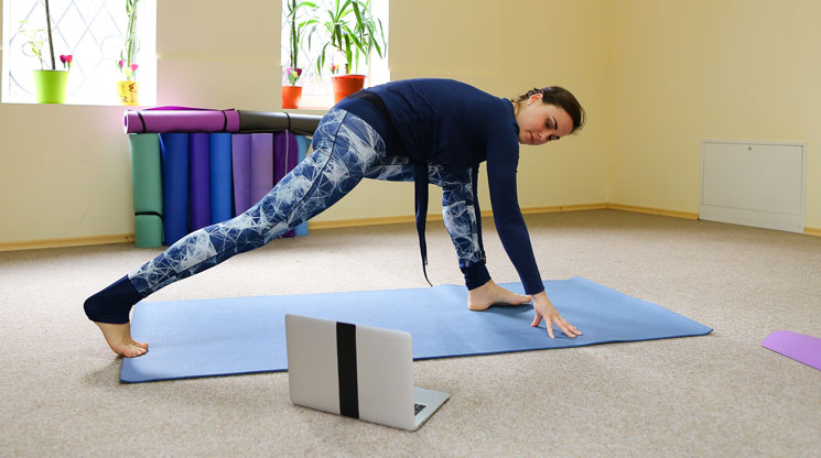 Person doing Yoga