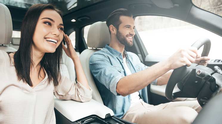 Couple on a road trip